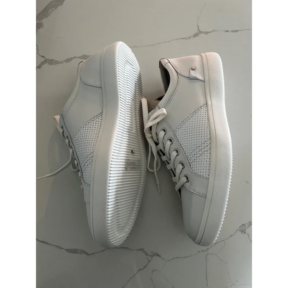 Rockport Mens‎ White Leather Perforated Lace Up Sneakers Shoes 7.5M